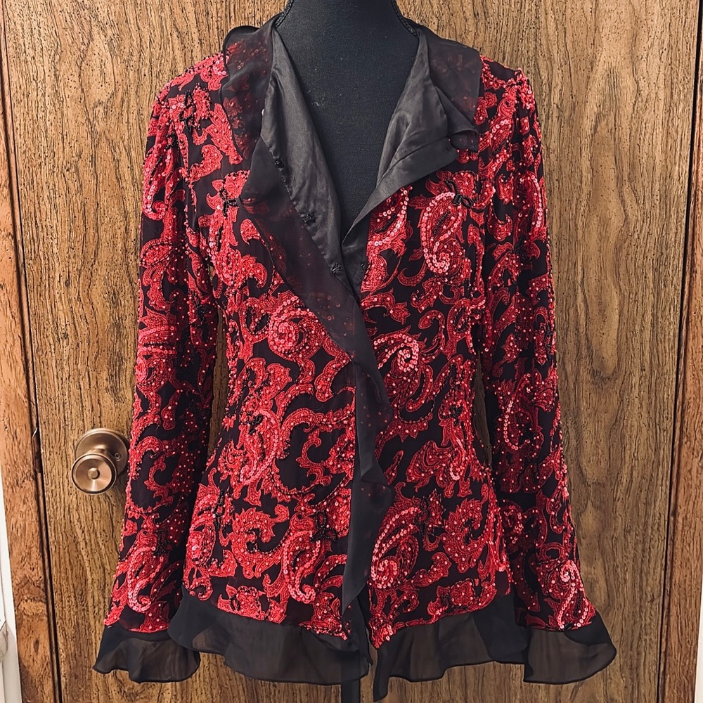 Retro Pure Silk Paisley Blazer